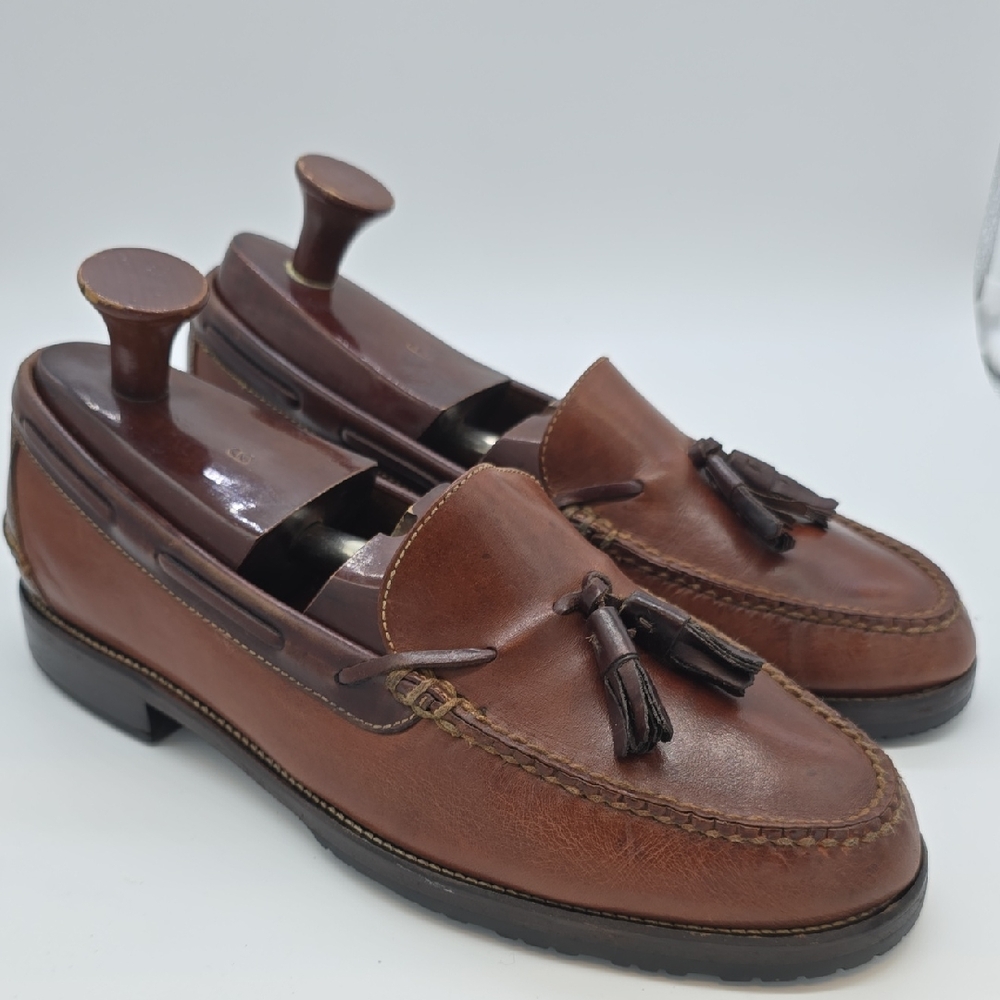Cole Haan Brown Leather Tassel Loafers